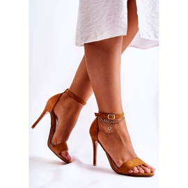 Smeđe Liberty antilop sandale na visokoj peti smeđa 2