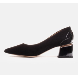 Marco Shoes Crne antilop pumpe s cvjetnim uzorkom crno 1