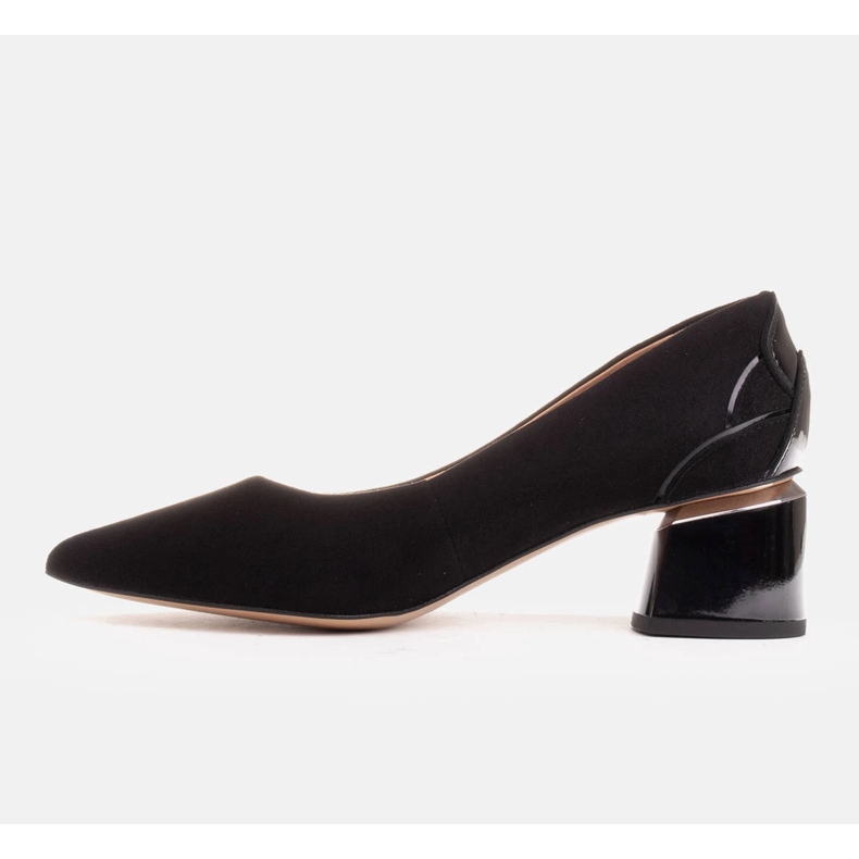 Marco Shoes Crne antilop pumpe s cvjetnim uzorkom crna 1