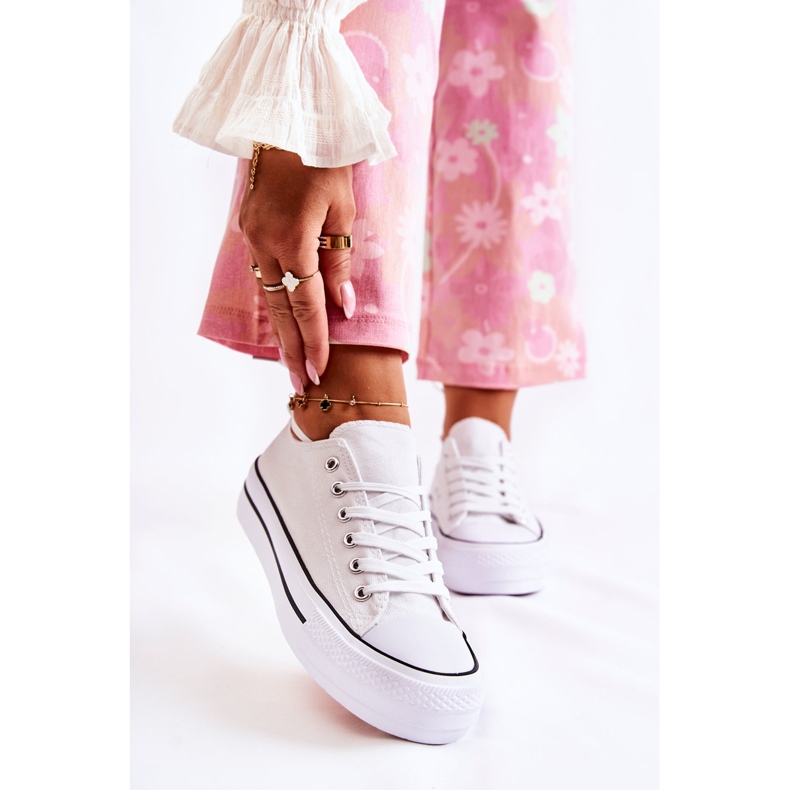 FS3 Ženske klasične tenisice na platformu bijele Conelle bijela 1