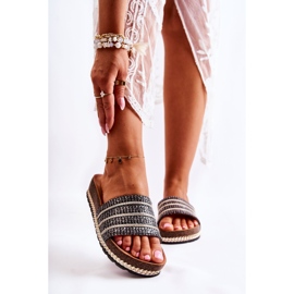 S.Barski Ženske klasične papuče s lancem Black Maddy crna 2