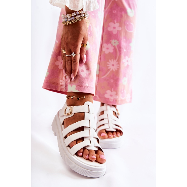 PG1 Moderne sandale s bijelim malien remenima bijela 1
