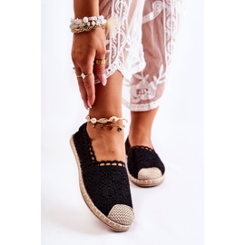 PH1 Ženske crne ažurne natikače espadrile crno 1