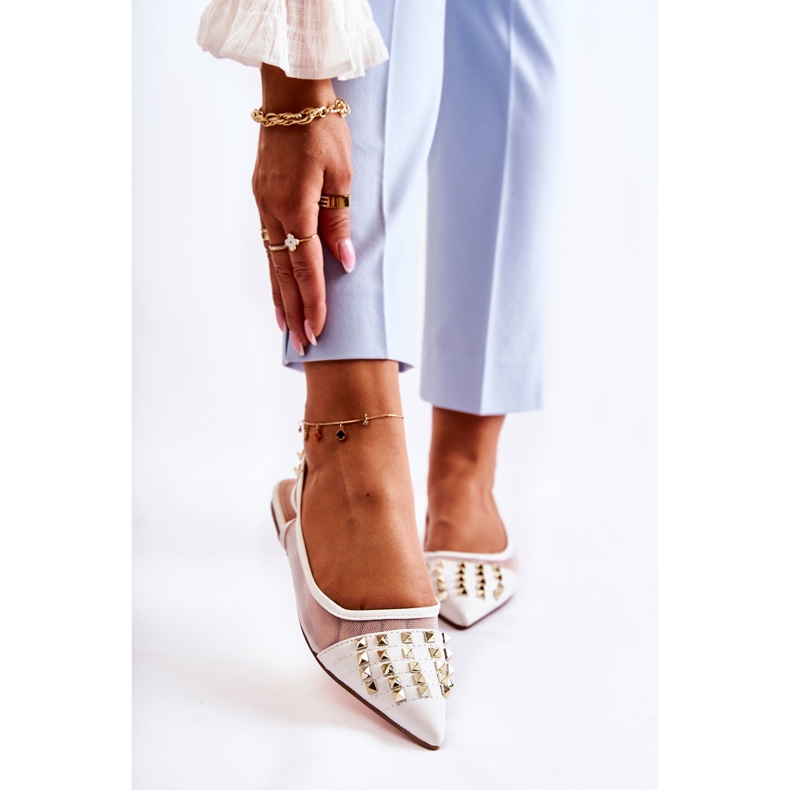 Ženske balerinke s nitnama Bijele Kinley bijela 1