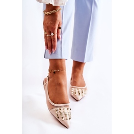 Ženske balerinke s nitnama Bež Kinley 1