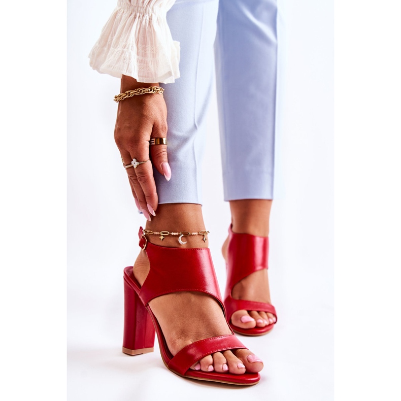 Crvene Maronni sandale s širokim izrezom crvena 1