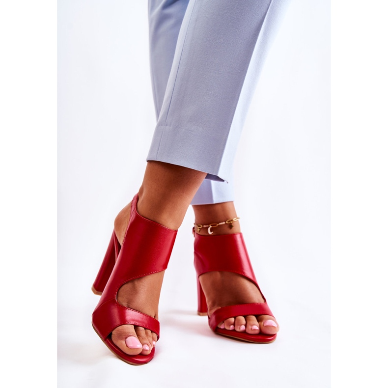 Crvene Maronni sandale s širokim izrezom crvena 2