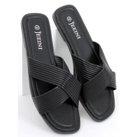 Fuzzy crne ženske papuče crna 2