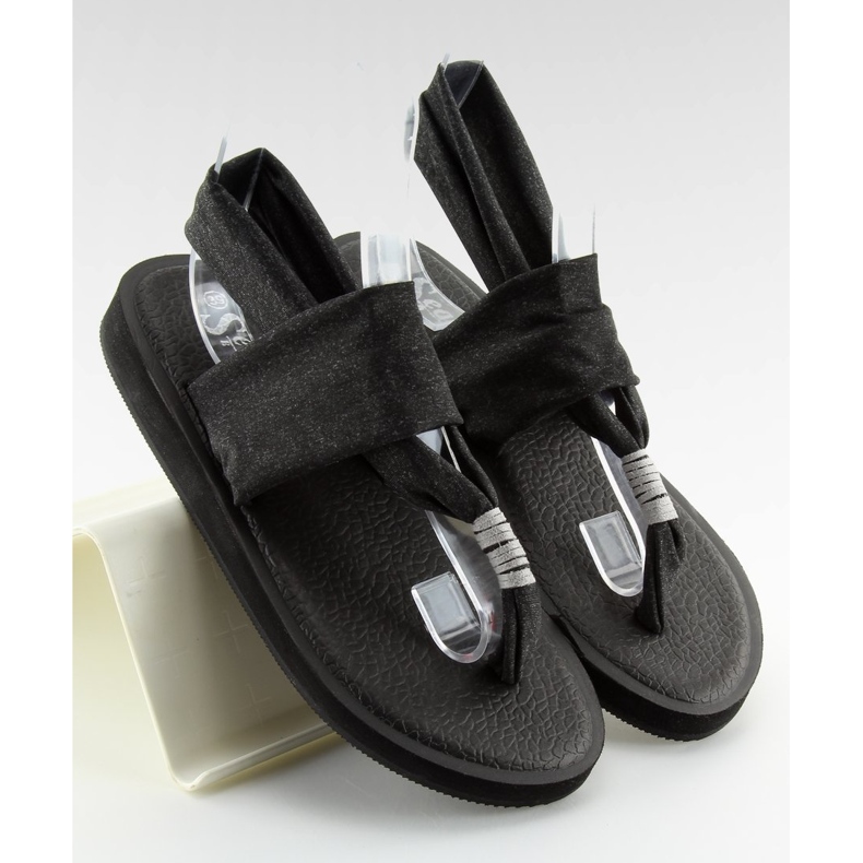 Crne pamučne sandale DD81P crno 2