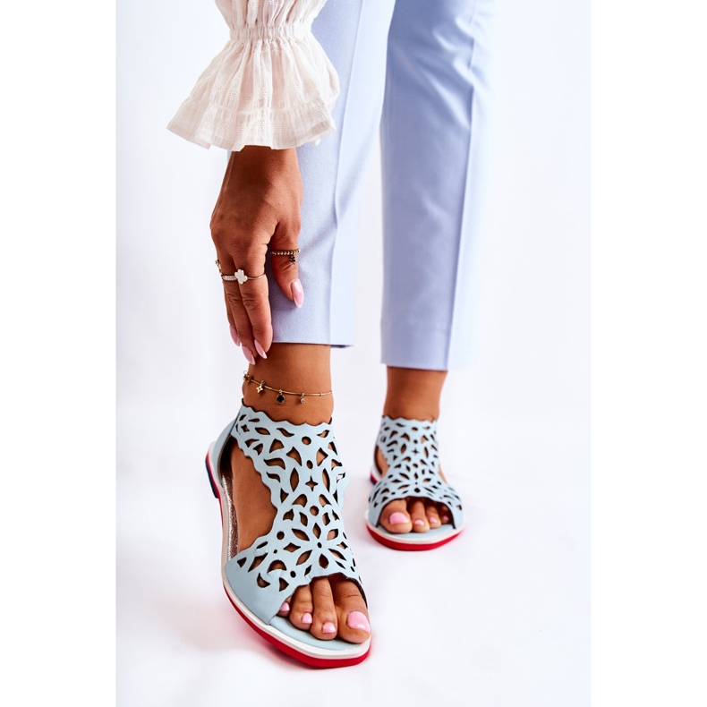 PA2 Kožne lagane otvorene sandale svijetloplave Alime plava 1