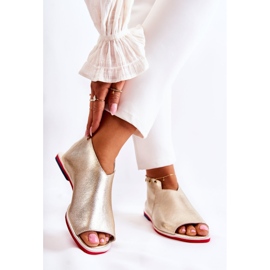 Nicole Kožne sandale na klizačima od zlatnog klora zlatna 2