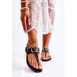 PS1 Ženske sandale japanke s crnim Calia ukrasom crna 1