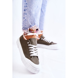 PS1 Ženske kaki tenisice s platformom zelena 1