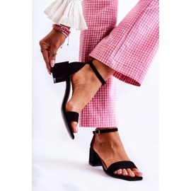 PA2 Ženske sandale na visoku petu od brušene kože, crne Tellis crna 2