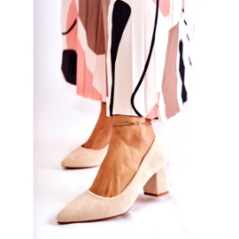 PS1 Klasične cipele od antilopa na traci Bež Lency 1