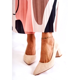 PS1 Klasične cipele od antilopa na traci Bež Lency 4