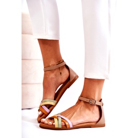 Modne ženske sandale Maciejka L4953-04 Multicolor bež smeđa višebojan 2