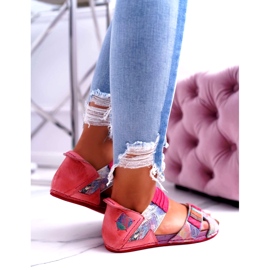 Ženske sandale Maciejka Pink 03375 Koža ružičasta višebojan 2