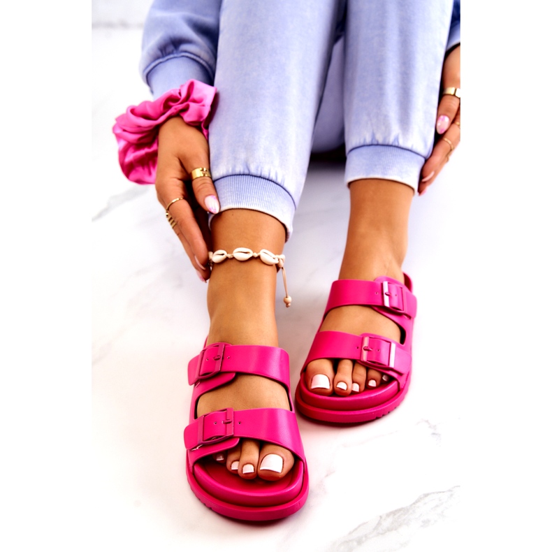 S.Barski Gumene papuče s kopčom Fuchsia Corina ružičasta 3