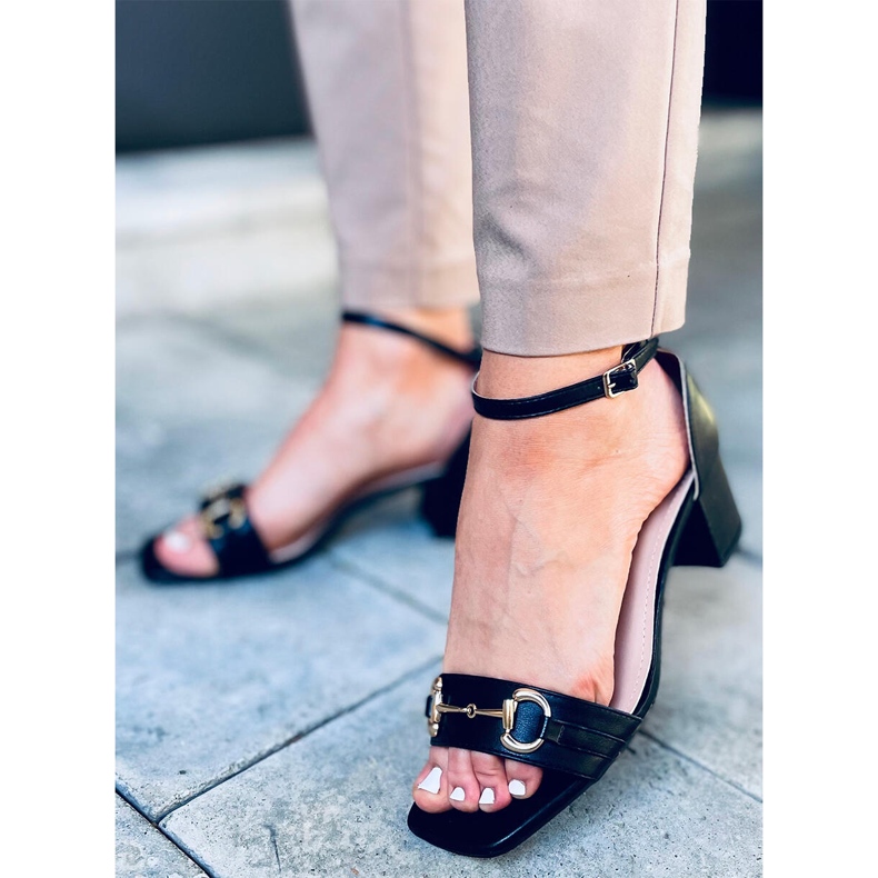 Ksenia Crne sandale na visoku petu crna 1