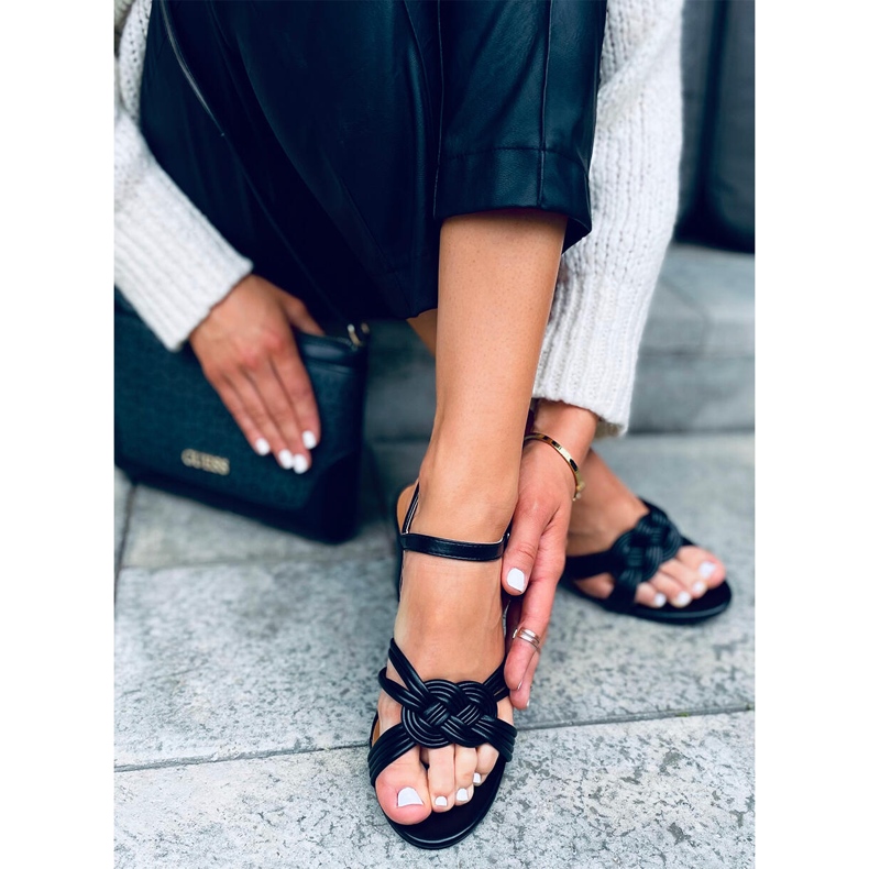 Jessa crne sandale na visoku petu crna 2