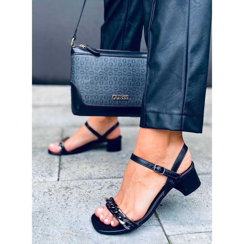 Daphne crne sandale s niskom potpeticom crna 1