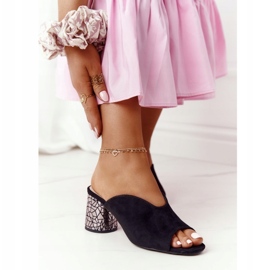 Sandale od antilopa na visoku petu S.Barski C420-15 Crna 3