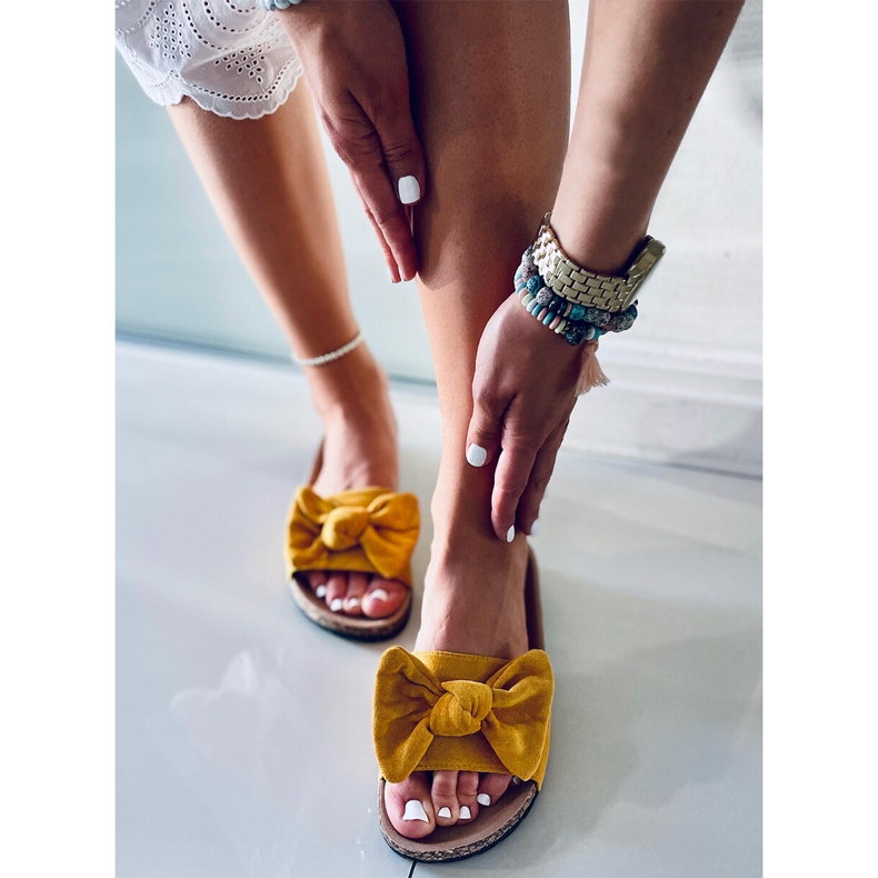 Kiara Žute papuče od pluta žuta boja 2