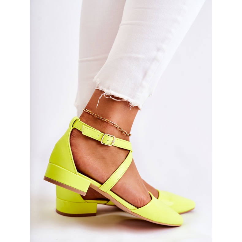 WS1 Kožne cipele na niske potpetice Žuta Giovanna raznobojna 2