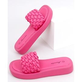 Sandale na visoku petu s pletenim Elida Fushia prugama ružičasta 1