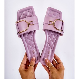 Ženske klasične kožne papuče s ljubičastim Shilla ukrasom ljubičasta 2