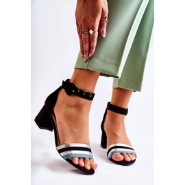 PG1 Moderne antilop sandale na nisku petu crne Nallia crna plava srebro 1