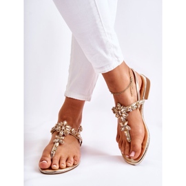 WS1 Ženske sandale japanke sa zlatnim potplatom od kubičnog cirkonija 2