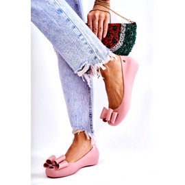 PH1 Ženske gumene balerinke s mašnicom u ružičastom cvijetu ružičasta 3