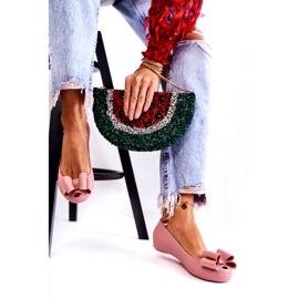 PH1 Ženske gumene balerinke s mašnicom u ružičastom cvijetu ružičasta 2