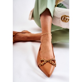 WS1 Ženske balerinke u špicu s Camel Carlos ukrasom smeđa 1