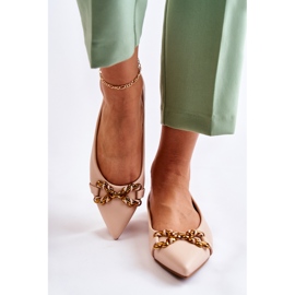 WS1 Ženske balerinke u špicu s bež Carlos ornamentom 2