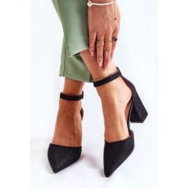 WS1 Sjajne crne cipele Amira na šipci crno 2