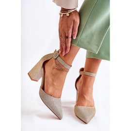 WS1 Sjajne cipele na baru Golden Amira zlatna 2