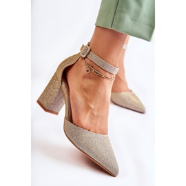 WS1 Sjajne cipele na baru Golden Amira zlatni 1