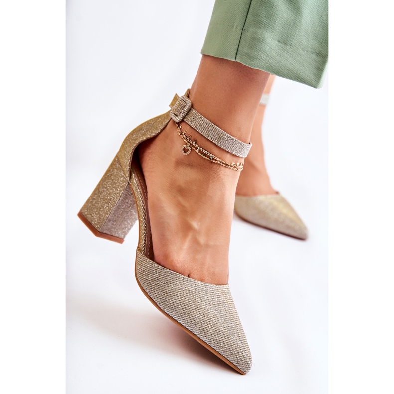 WS1 Sjajne cipele na baru Golden Amira zlatni 1