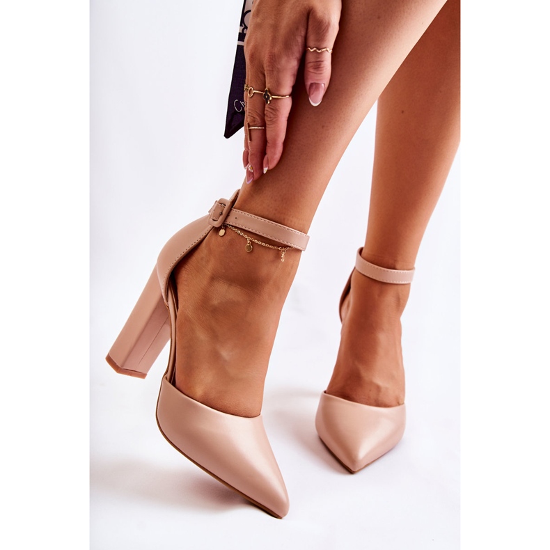 WS1 Bež Salira kožne cipele na visokom stupu 1