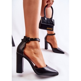 WS1 Kožne cipele na visoku petu crne Salira crna 2