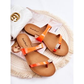 WS1 Ženske lakirane japanke Neon Orange Jimena naranča 1