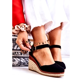PS1 Ženske crne espadrile na klinovima Tamarill crno 5