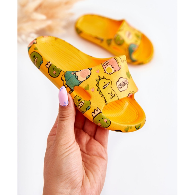 WJ1 Lagane dječje papuče Dinosaurs Orange Astro naranča 1