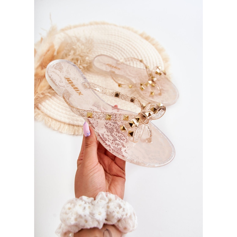 WJ1 Gole ženske gumene japanke Monise bež 2