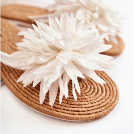 Ženske japanke s ukrasom od tkanine u bijeloj boji Eviana bijela 2