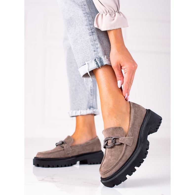 SHELOVET Natikače na platformi smeđa 1