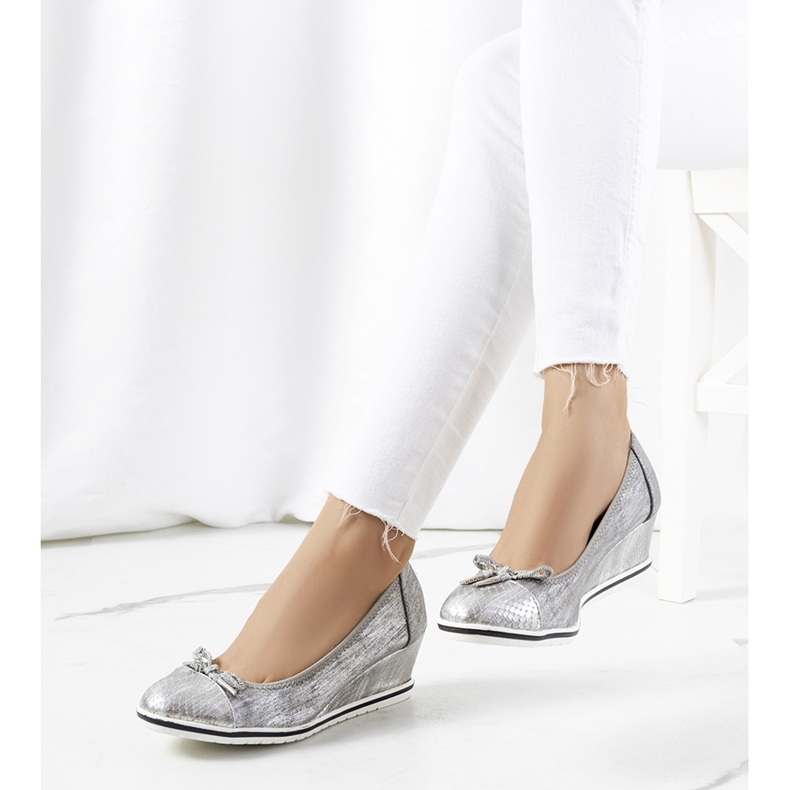 Srebrne wedge tenisice Blance srebro 2